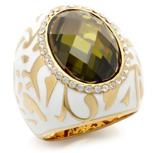 28MM WIDE CRT PERIDOT COCKTAIL RING-SIZE7/9/10